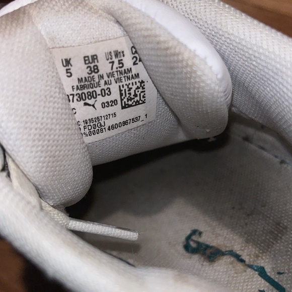 USED WHITE/GREEN PUMA SNEAKER - Picture 5 of 6